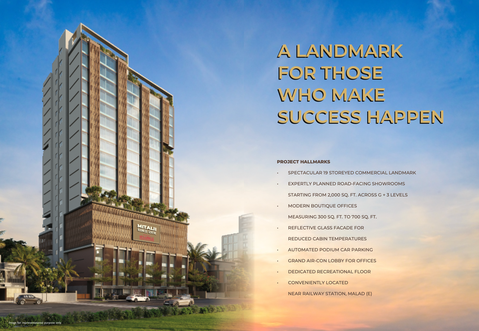 Luxury Landmark Tower Sparkles Mitali Business Centre in Malad East Mumbai Premium Office Spaces