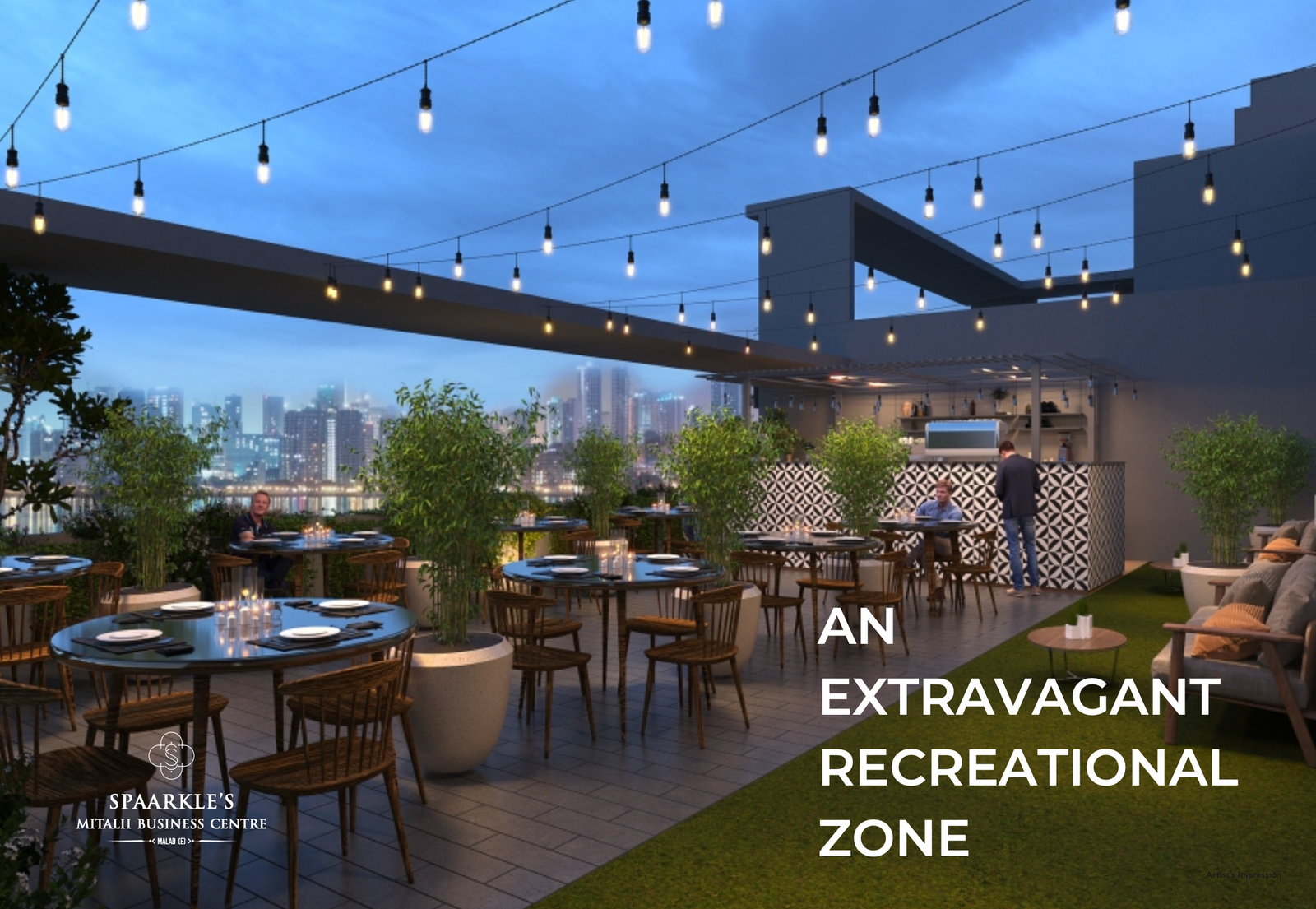 Premium Recreational Zone at Sparkles Mitali Business Centre in Malad East Mumbai offering elegant boutique office spaces