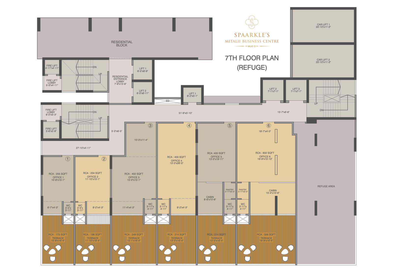 Luxury Floor Plan of Sparkles Mitali Business Centre in Malad East Mumbai Showcasing Premium Office Spaces
