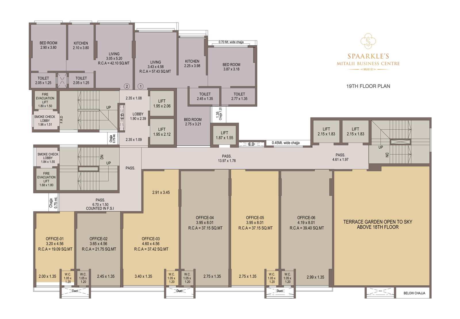 Luxury Floor Plan of Sparkles Mitali Business Centre in Malad East Mumbai Showcasing Premium Office Spaces